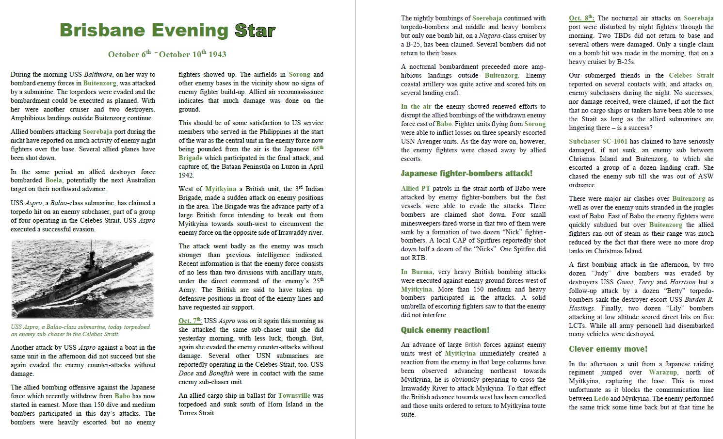 Brisbane Evening Star October 10th 1943 - pages 1 - 2.jpg