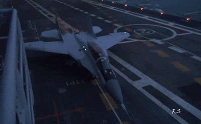 russian jet taking off from a carrier.gif