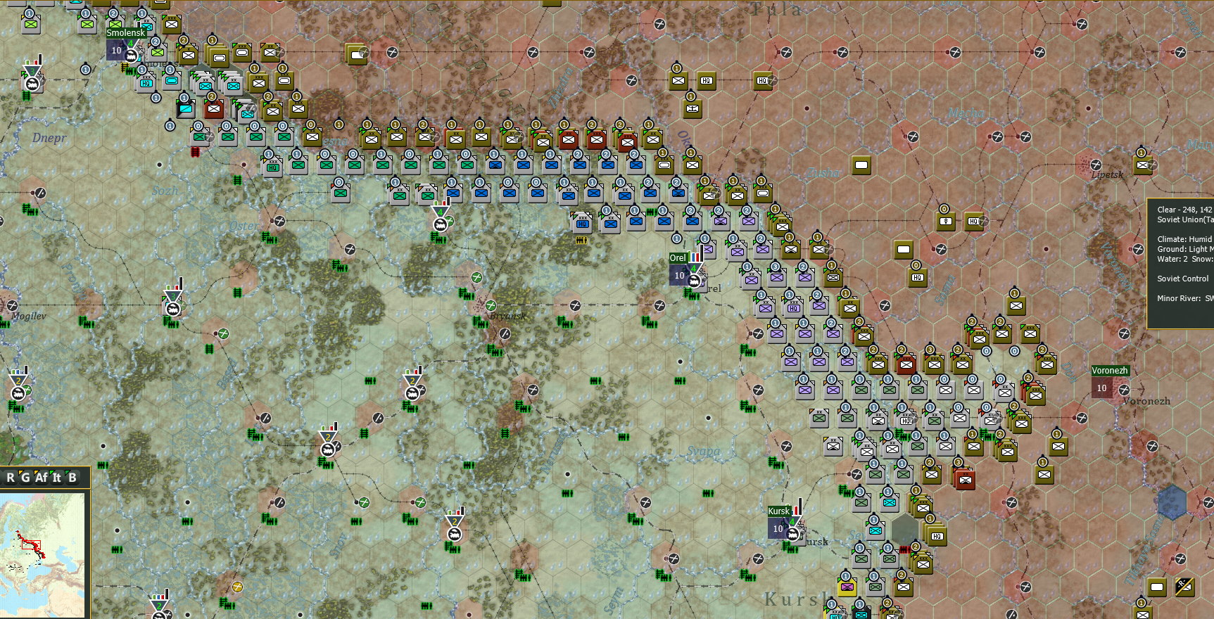 Turn 98, Smolensk - Kursk, Infantry reorganizing still retreating from Voronezh.jpg