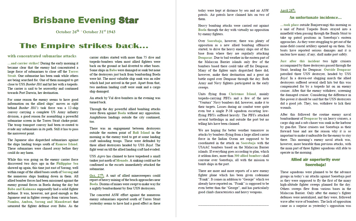 Brisbane Evening Star October 31st 1943 - pages 1 - 2.jpg