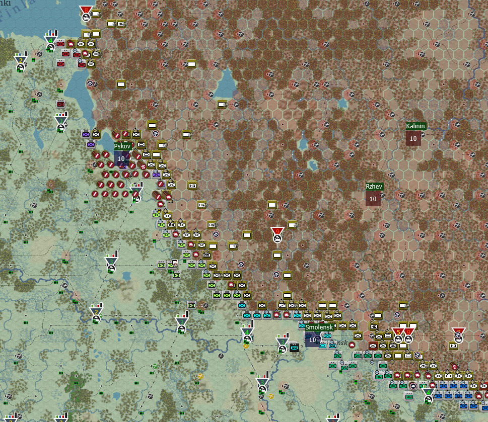 Turn 108, North Front, soviets go bombing...moving more troops too Pskov and Narva area..jpg