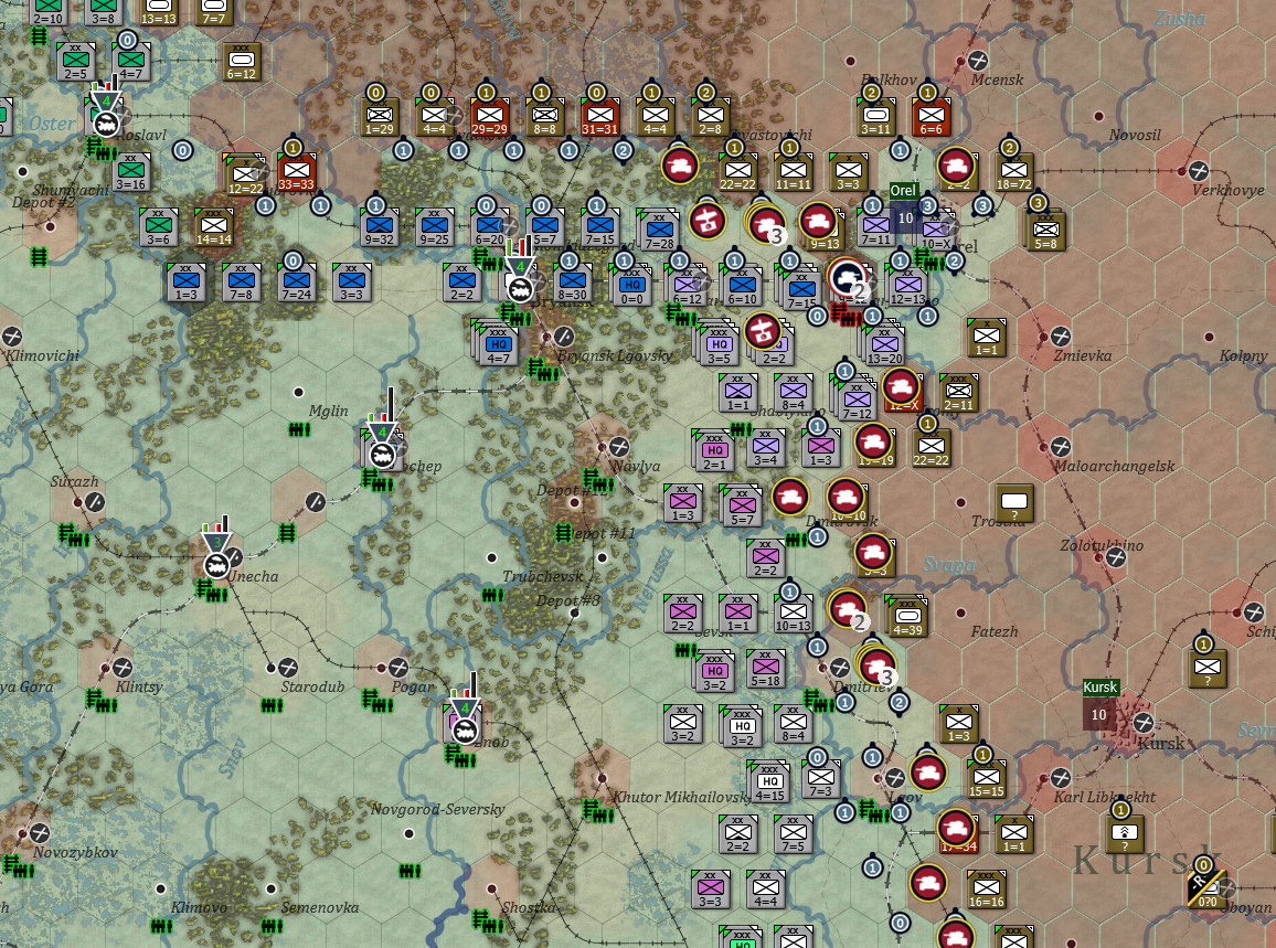 Turn 113, Orel Sector...retreat one vp short but that isn't worth loosing a couple of divisions for.....jpg