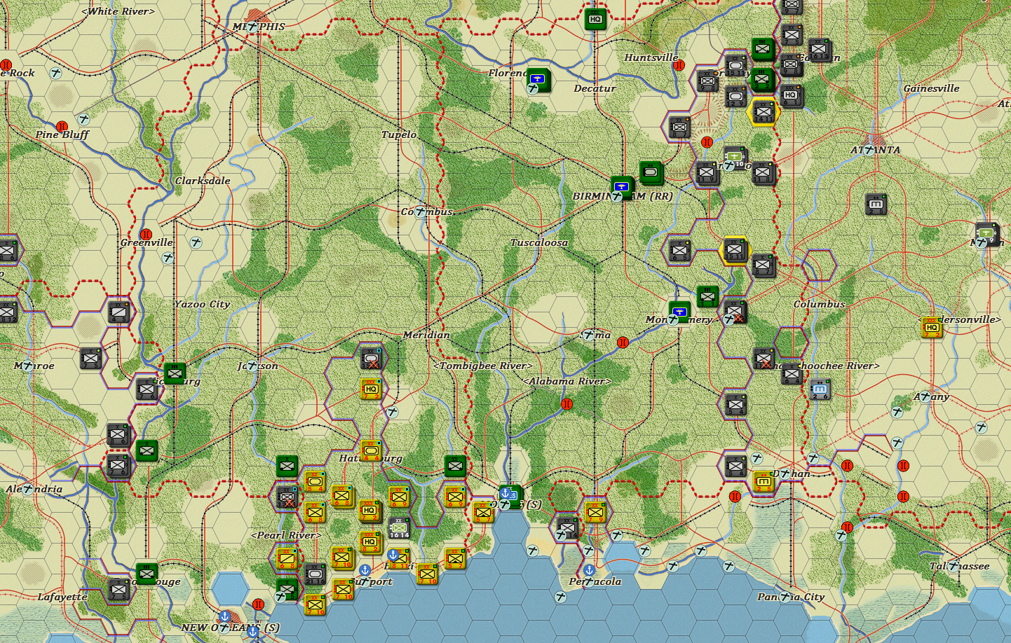 Axis forces storming into the American south from all sides