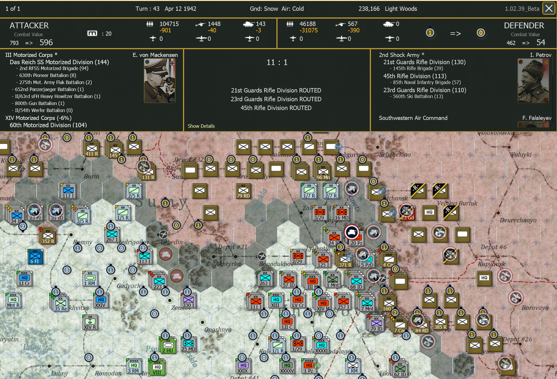 T43 AGS trashing guard divisions, i'm sure they'll be refitted into corps, leaving triple stack defences around Kharkov.png