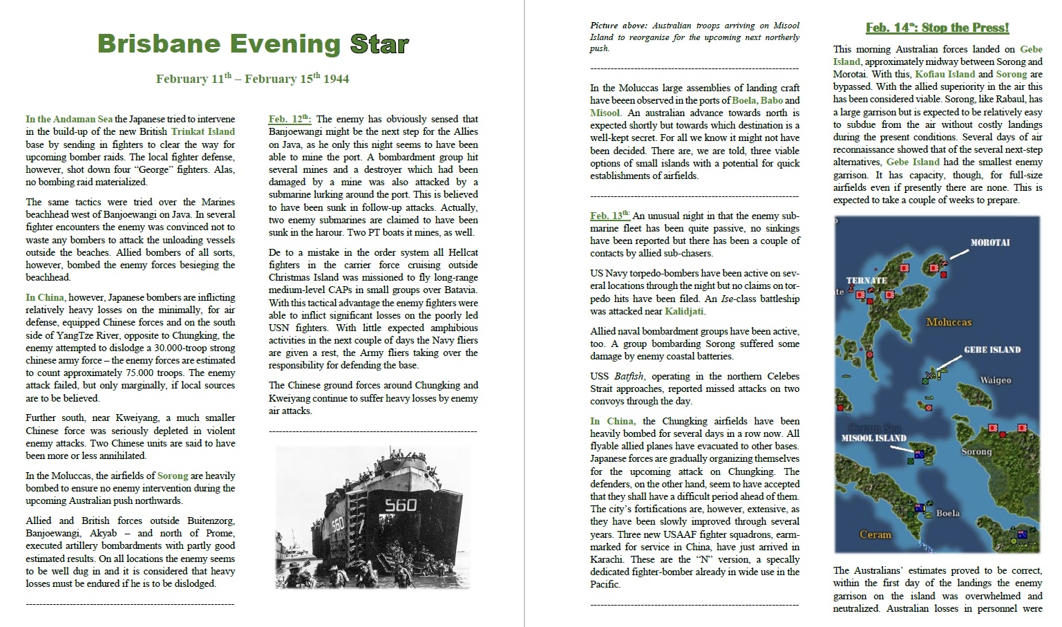 Brisbane Evening Star February 15th 1944 - pages 1 - 2.jpg