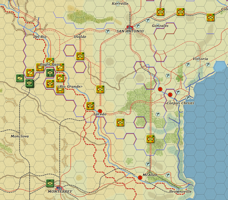 A skirmish develops on the Mexican-American Border as Italians react to a Mexican advance.