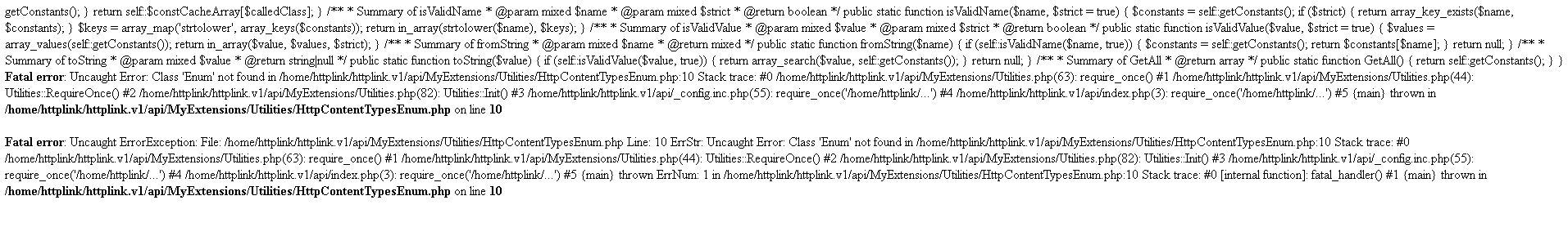 Error I recieve in my browser.