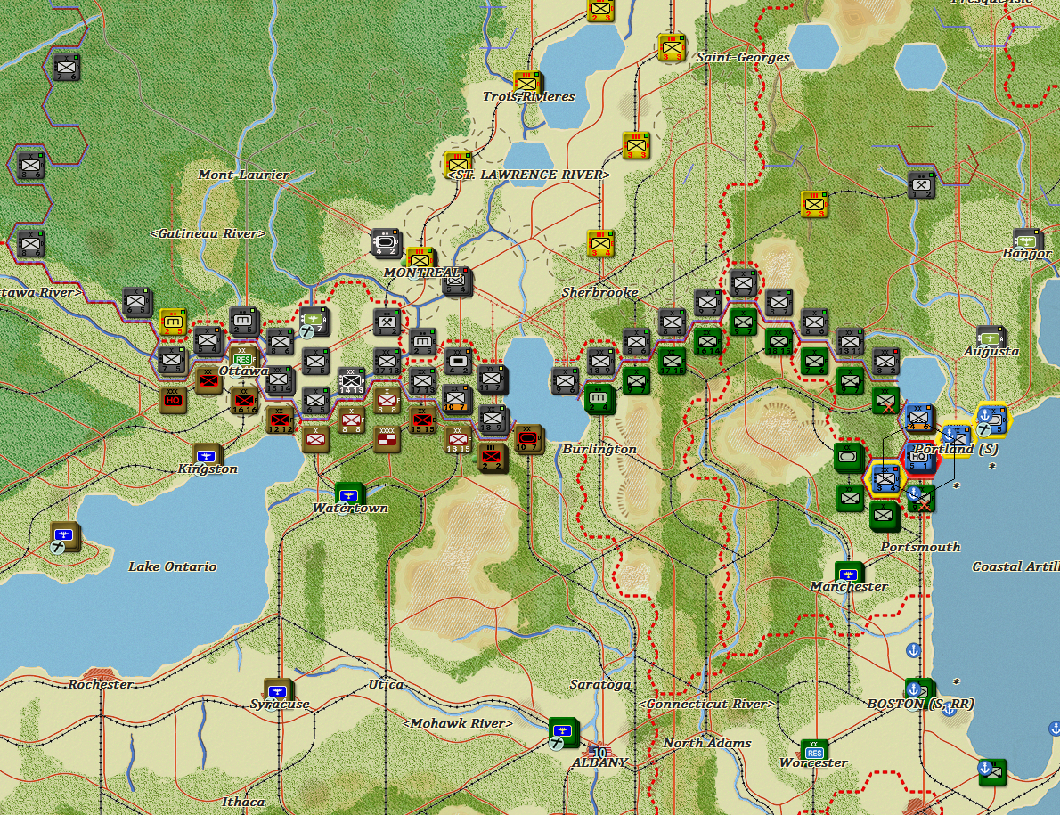 On the eastern flank the Finns die by the hundreds of thousands while on the West Flank I am perplexed to find the opposite side of the Ottawa River undefended.