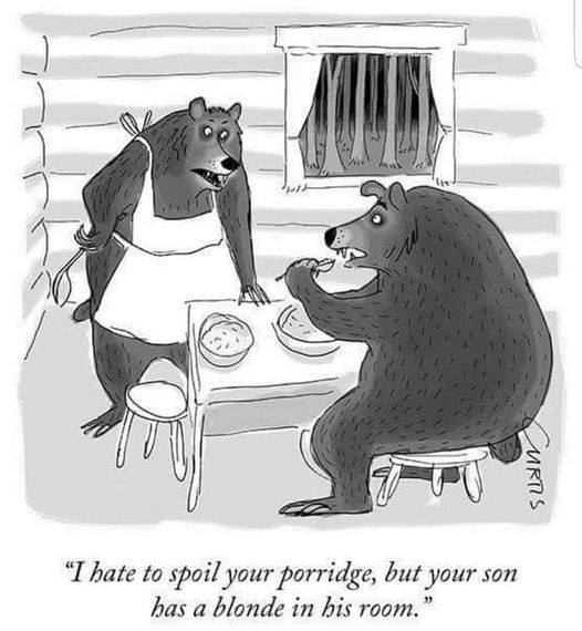 i hate to spoil your porridge but your son has a blonde in his room.jpg