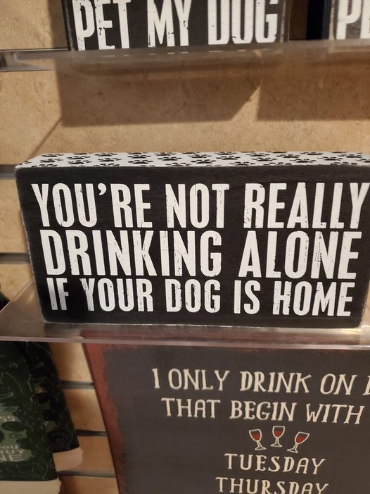 youre not really drinking alone if your dog is home.jpg