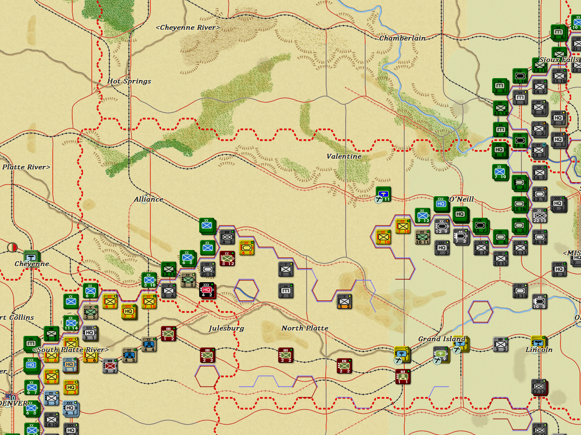 Despite low moral in Axis high command the forces on the ground begin to operate against the wings of the Allied attack