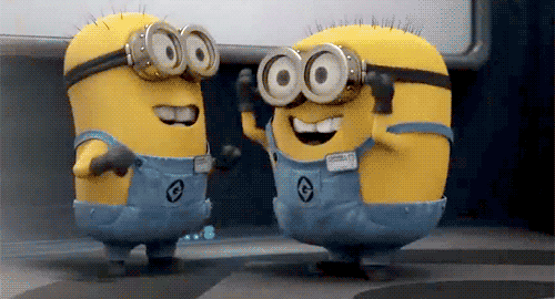 excited minions.gif