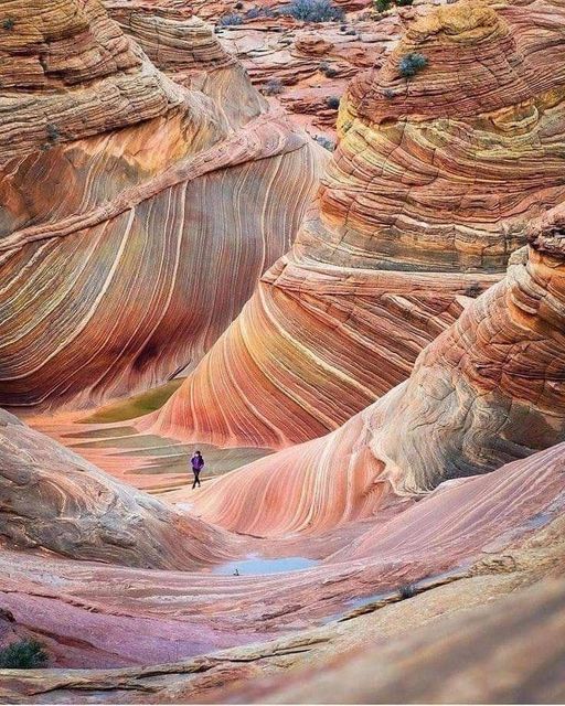 The Wave is a sandstone rock formation located in Arizona, United States, near its northern border with Utah.jpg