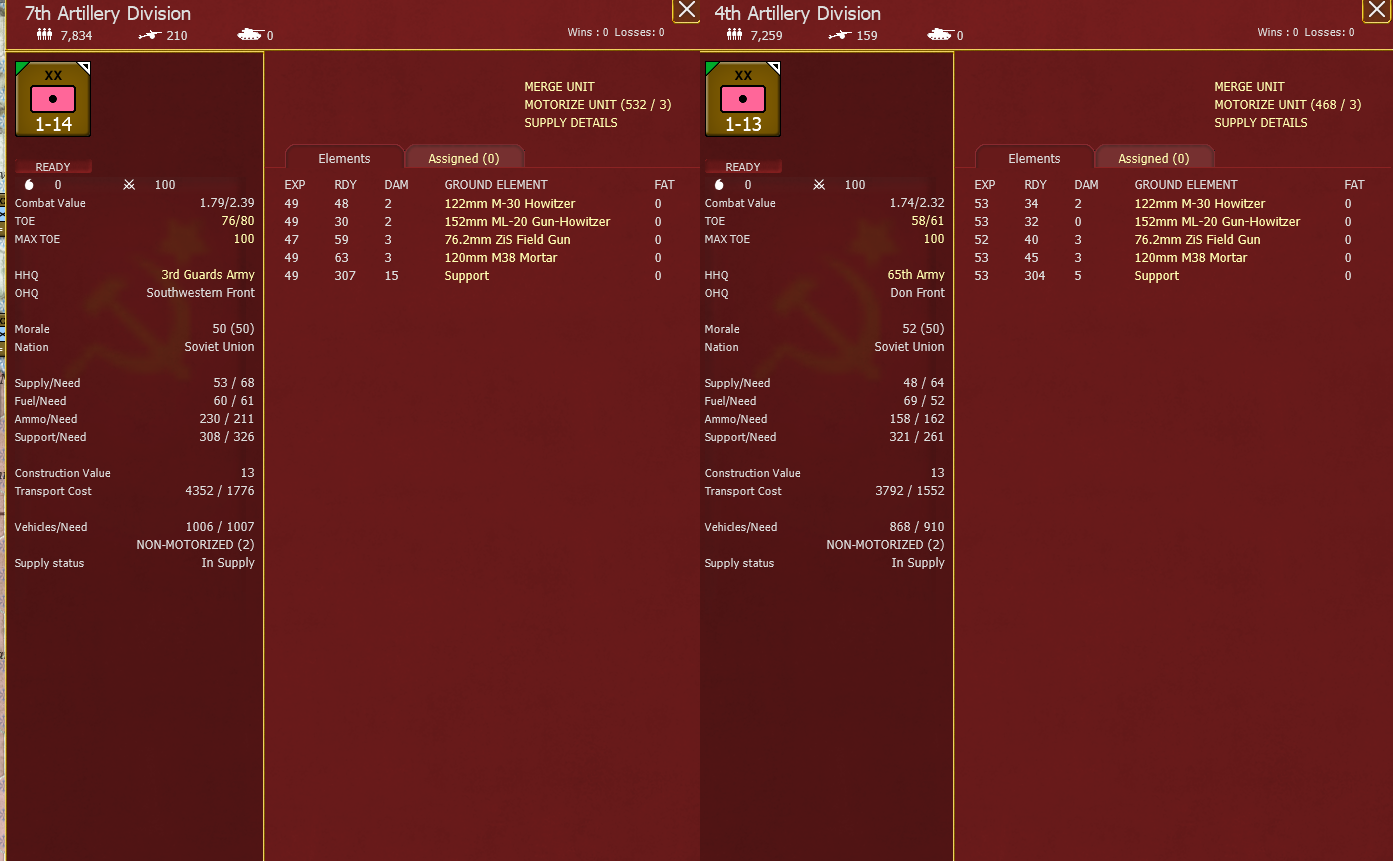 Left division is not in assault front, right division is