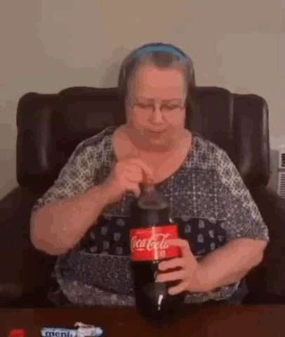grandme with 2 liter bottle.gif