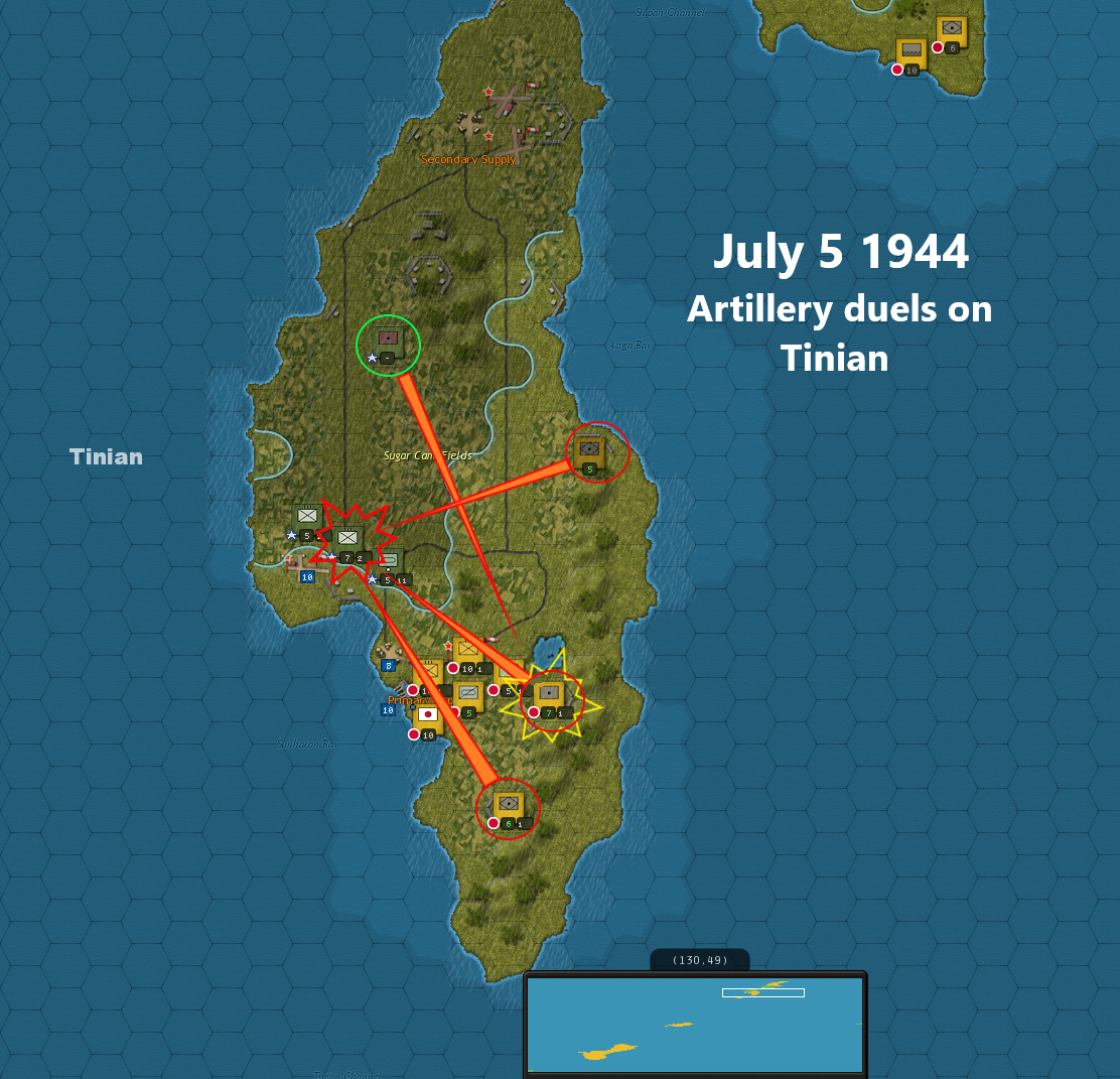 July 5 1944 Artillery Duels on Tinian.png
