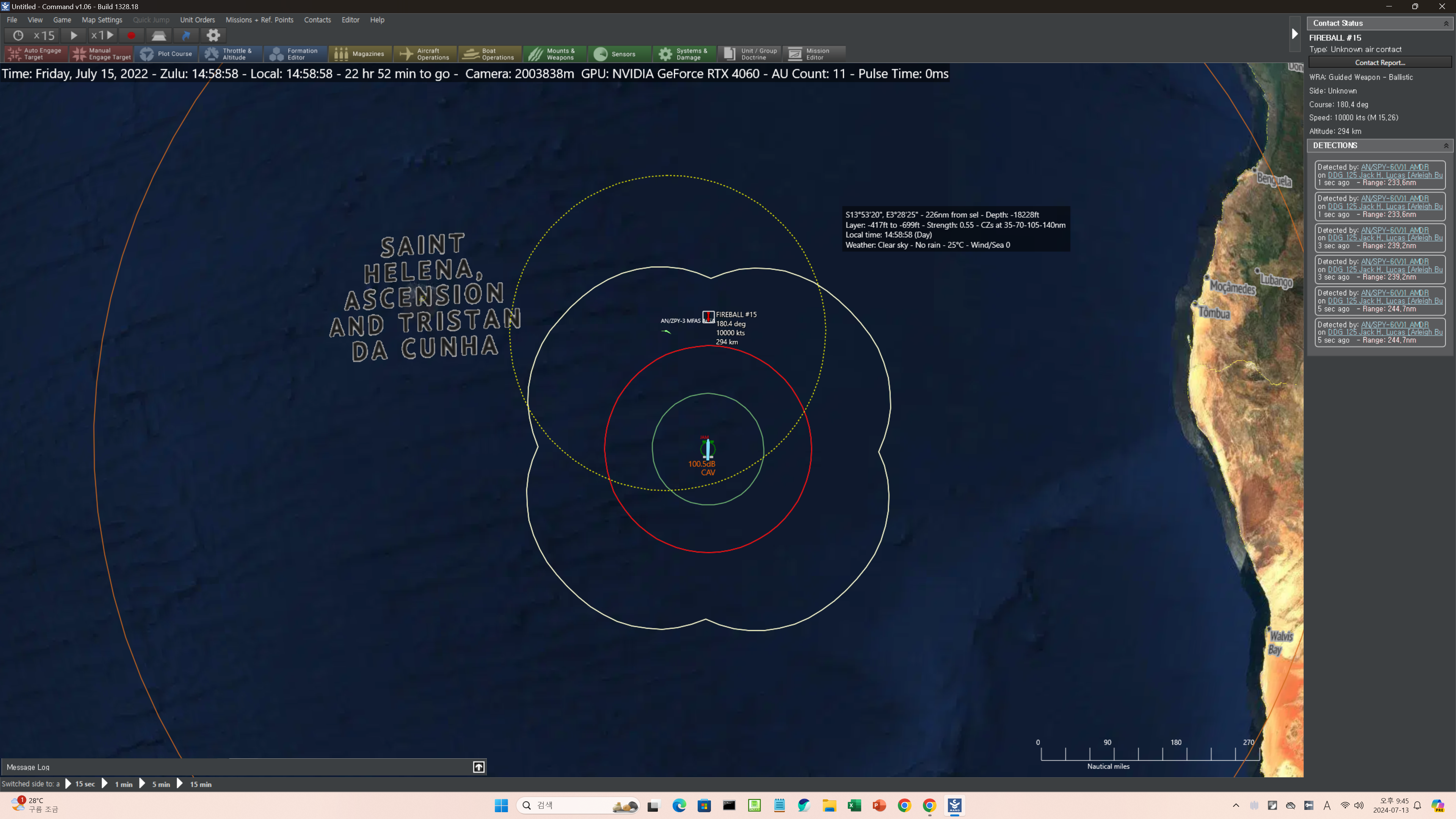 I experimented with DDG-125 Jack H Jucas, and SPY-6 AMDR detected DF-26D at 244 nm.