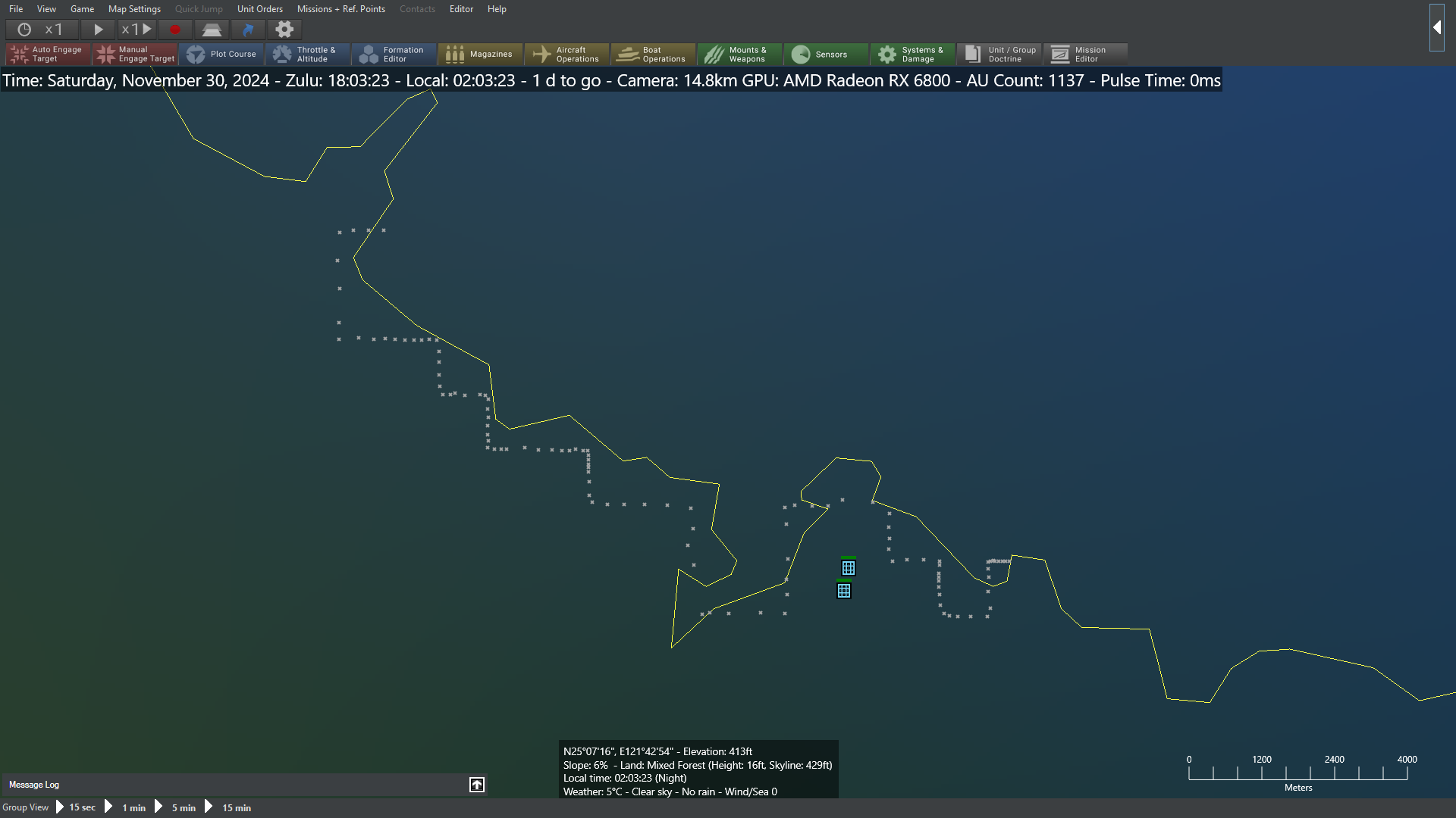 Image of underwater delineation.