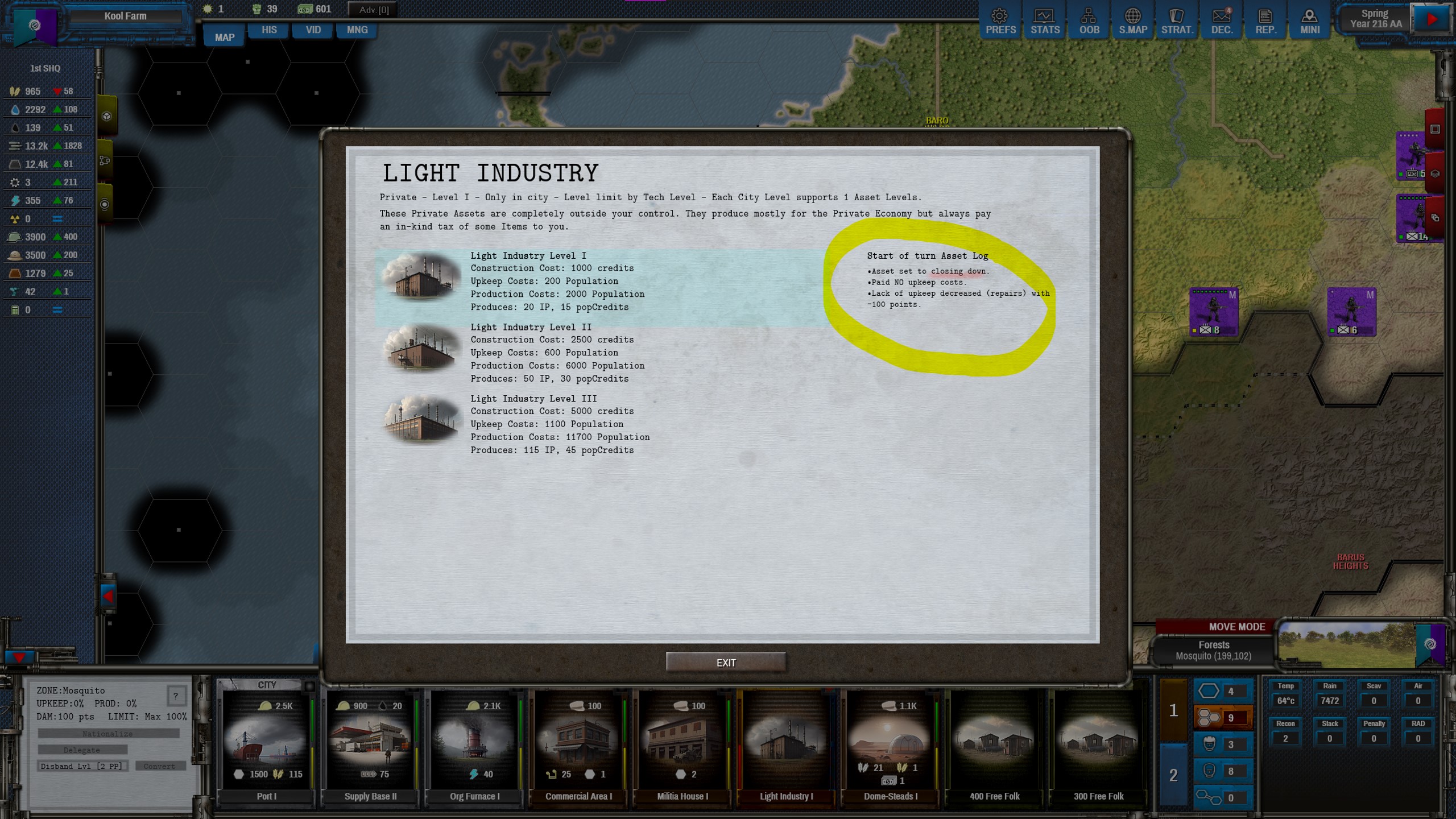 Private Industry info pane