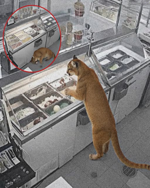 mountain lion in a small-town ice cream shop.jpg