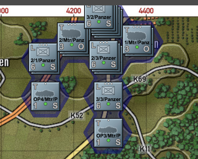 PzG unit set as reinforcement in the editor.