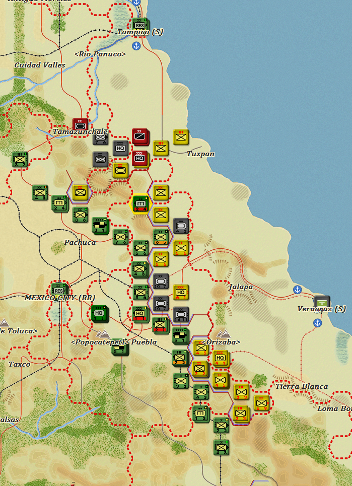 The Mexicans continue being driven back.