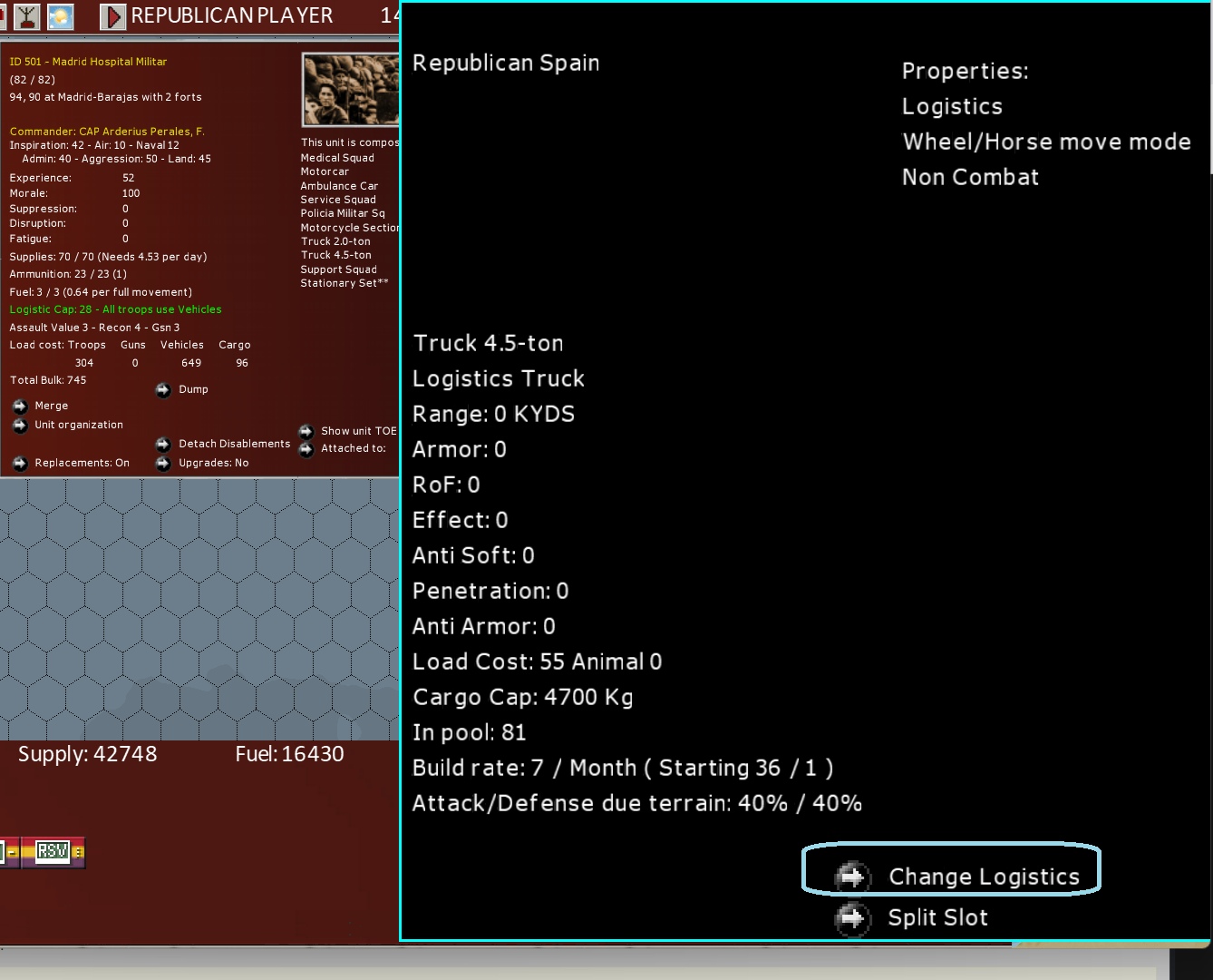 click on the Change Logistics to swap.png