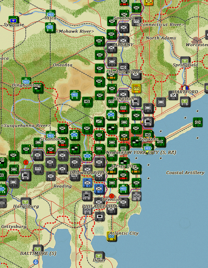 With the fall of Philadelphia the battle for New York begins