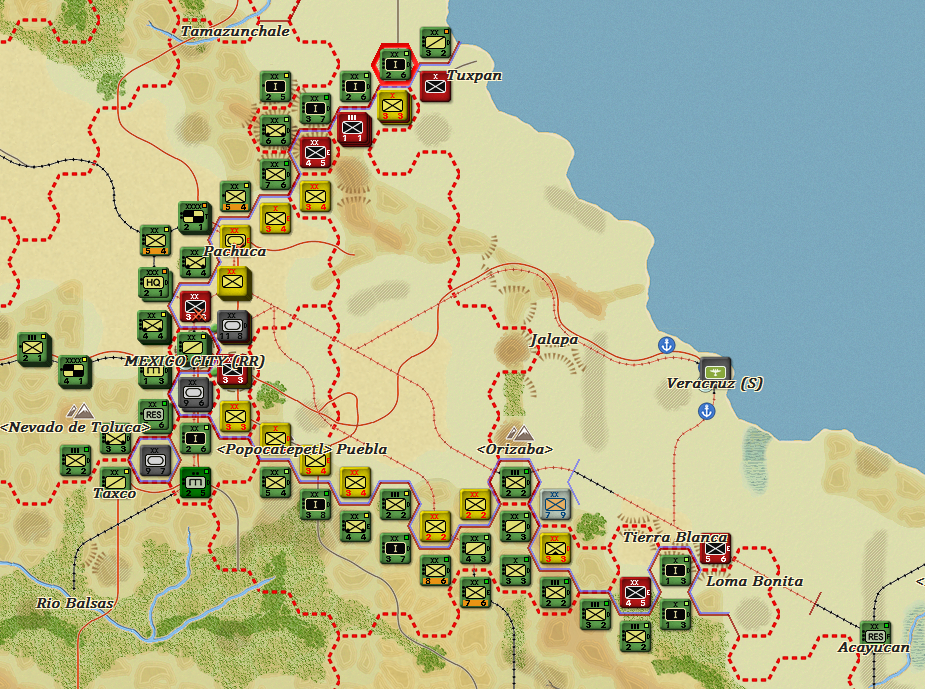 Mexican forces trying to make gains by infiltrating through the lines of Axis minors, disrupting their supplies.