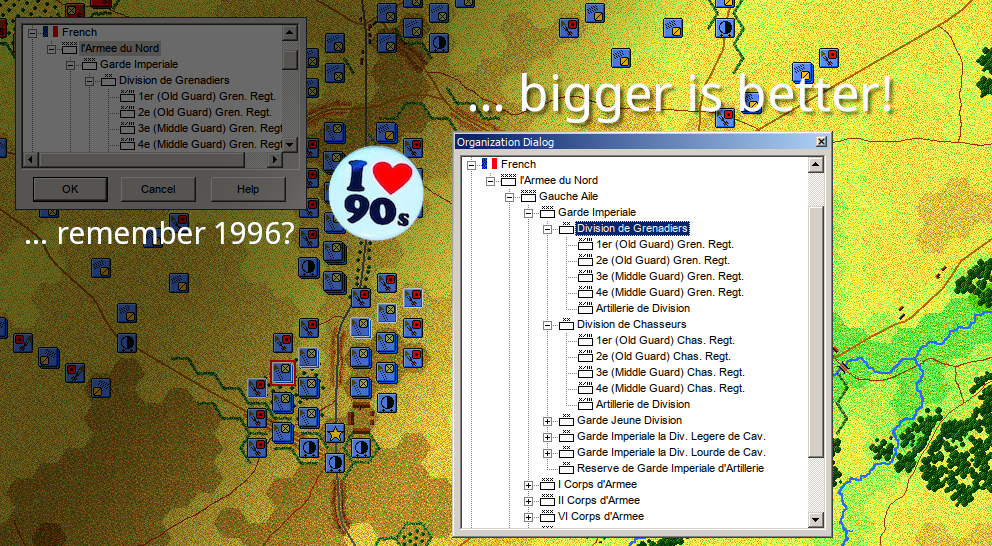 ... ah oui, et plus d'espace pour la vieille garde.