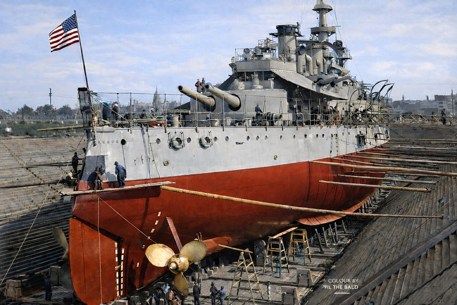 USS Oregon in dry dock.jpg