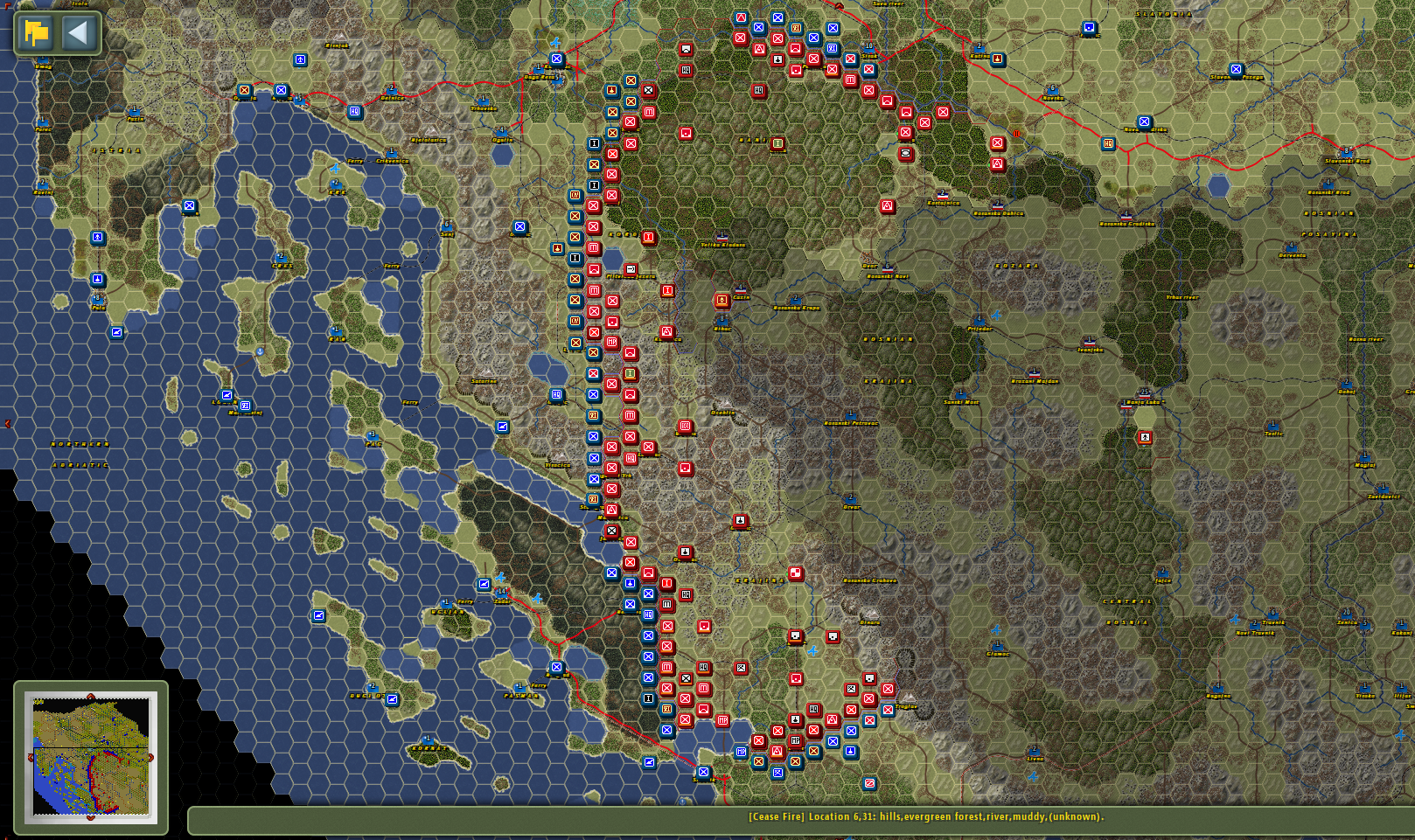 Front Lines during Cease Fire Croatia (VSK Area)