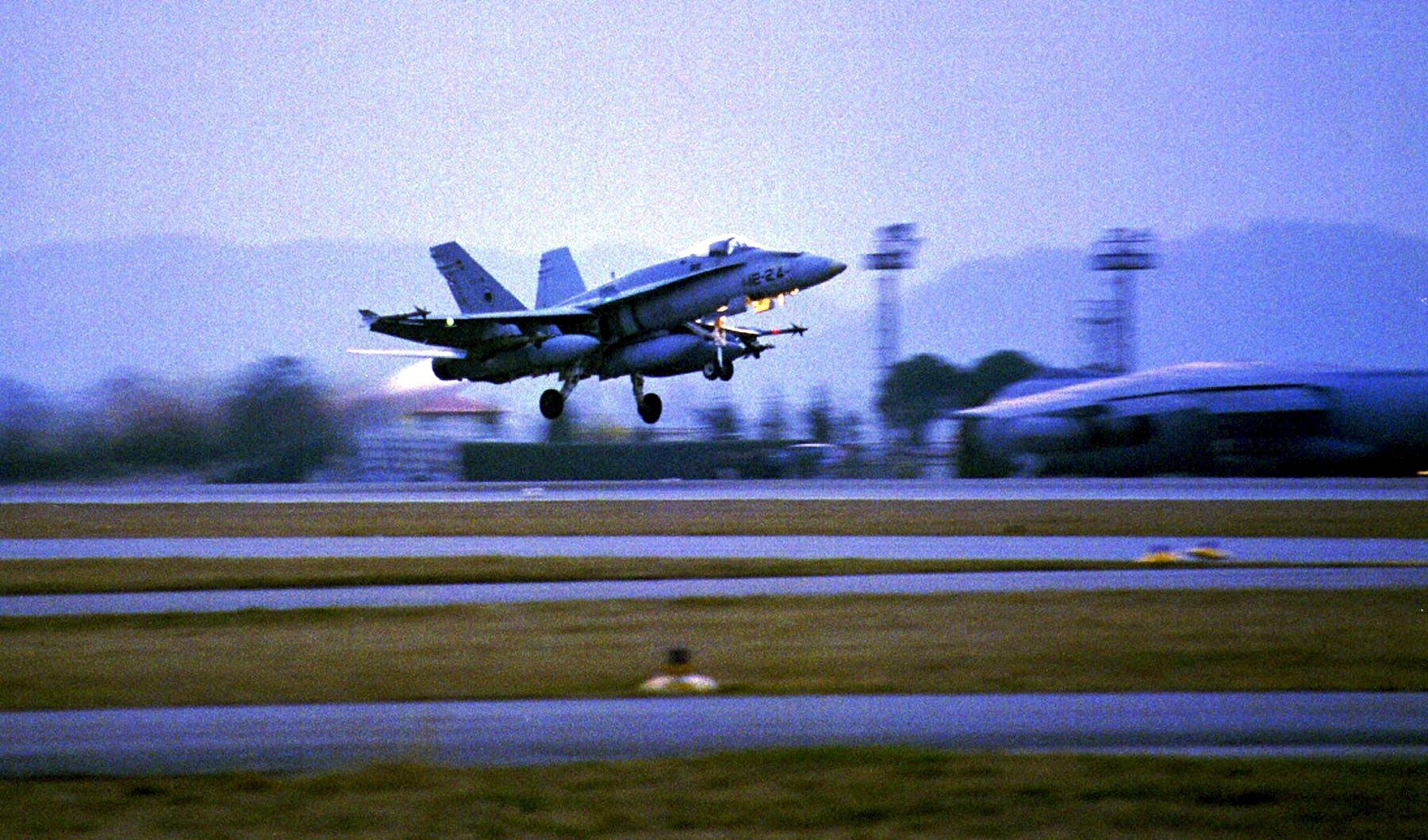 NATO jet taking off in Italy