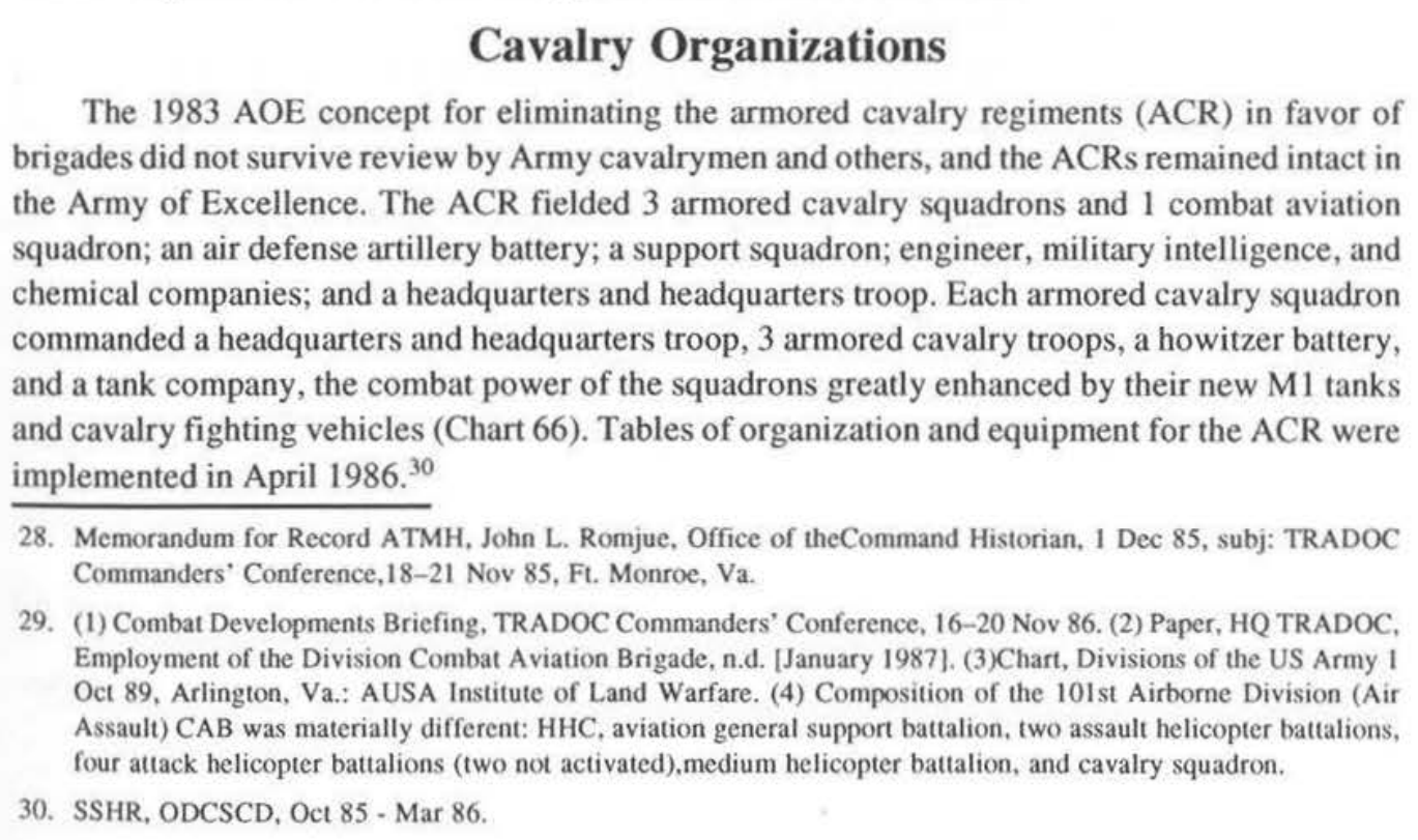 armored cavalry squadron organization