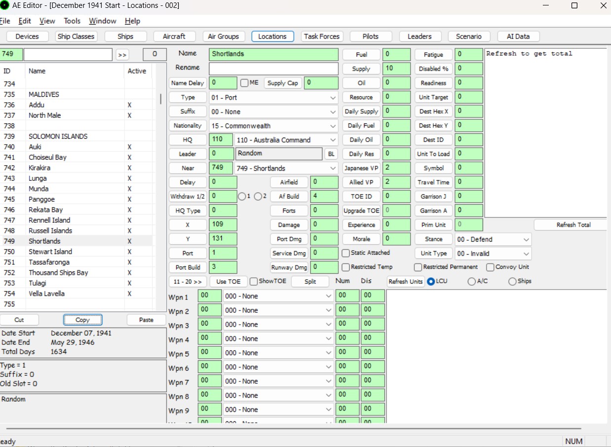Editor screenshot of Shortlands