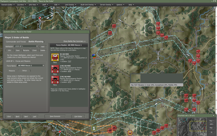 initial WP setup area commanded by AI