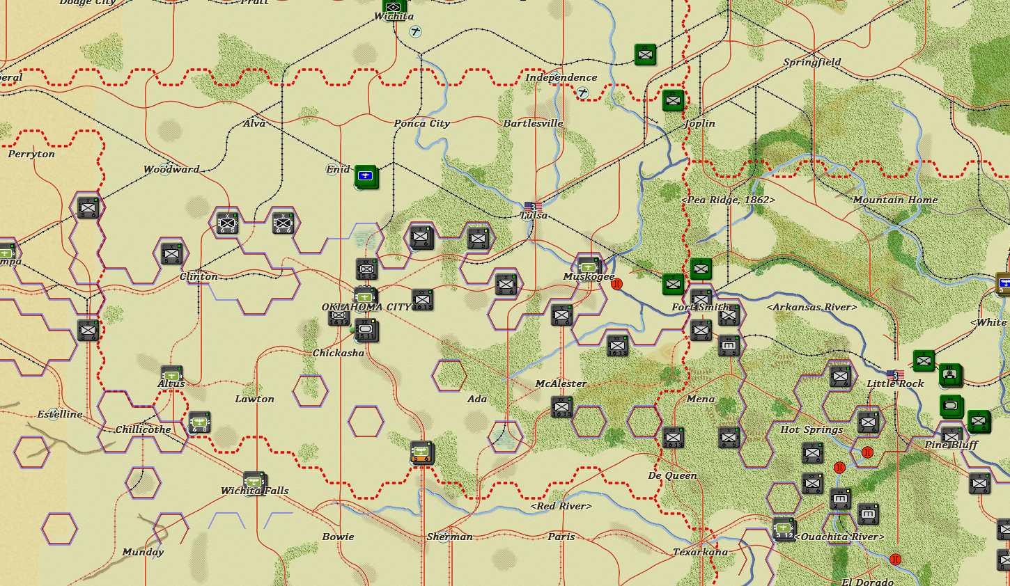 Axis forces resupply on captured supplies from Oklahoma