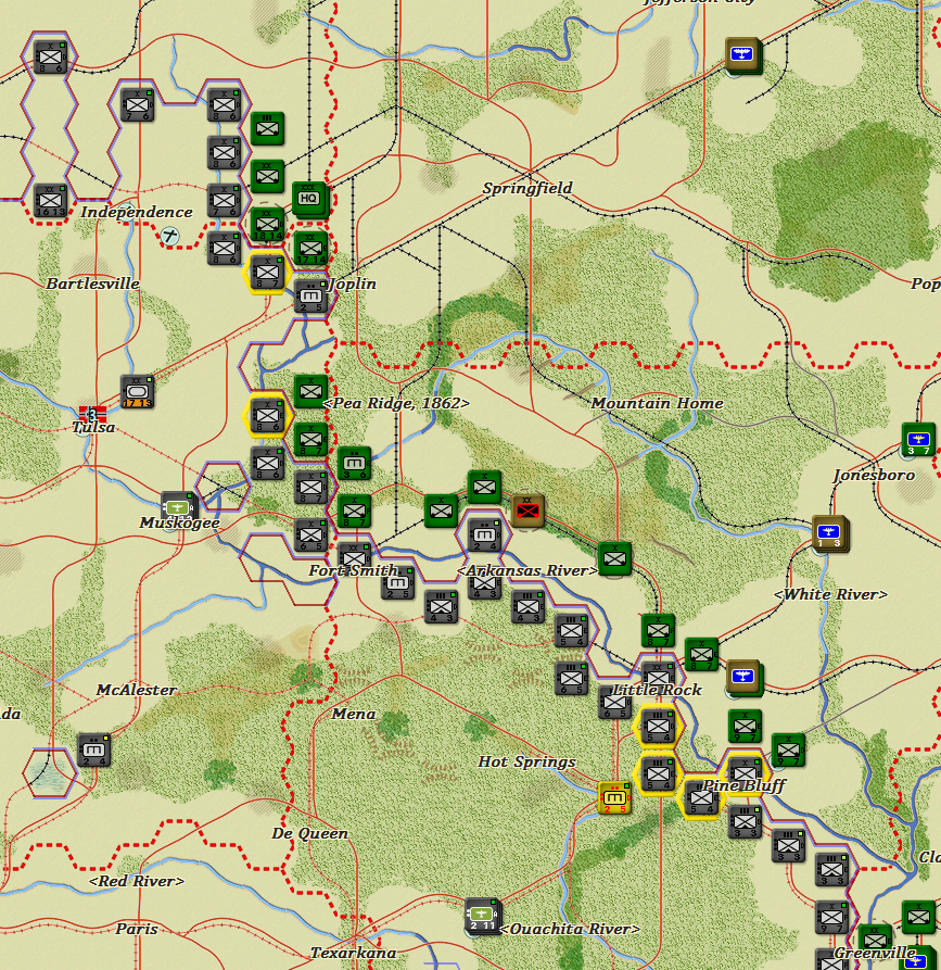 The Allied defence along the Arkansas River