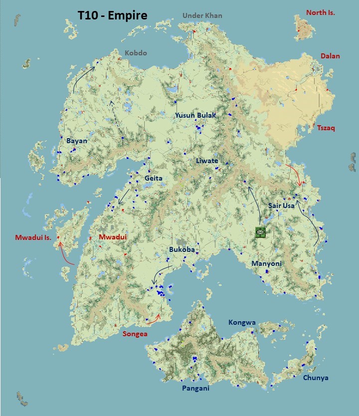 Turn 10 – Overview<br />Empire builds communications between allies.