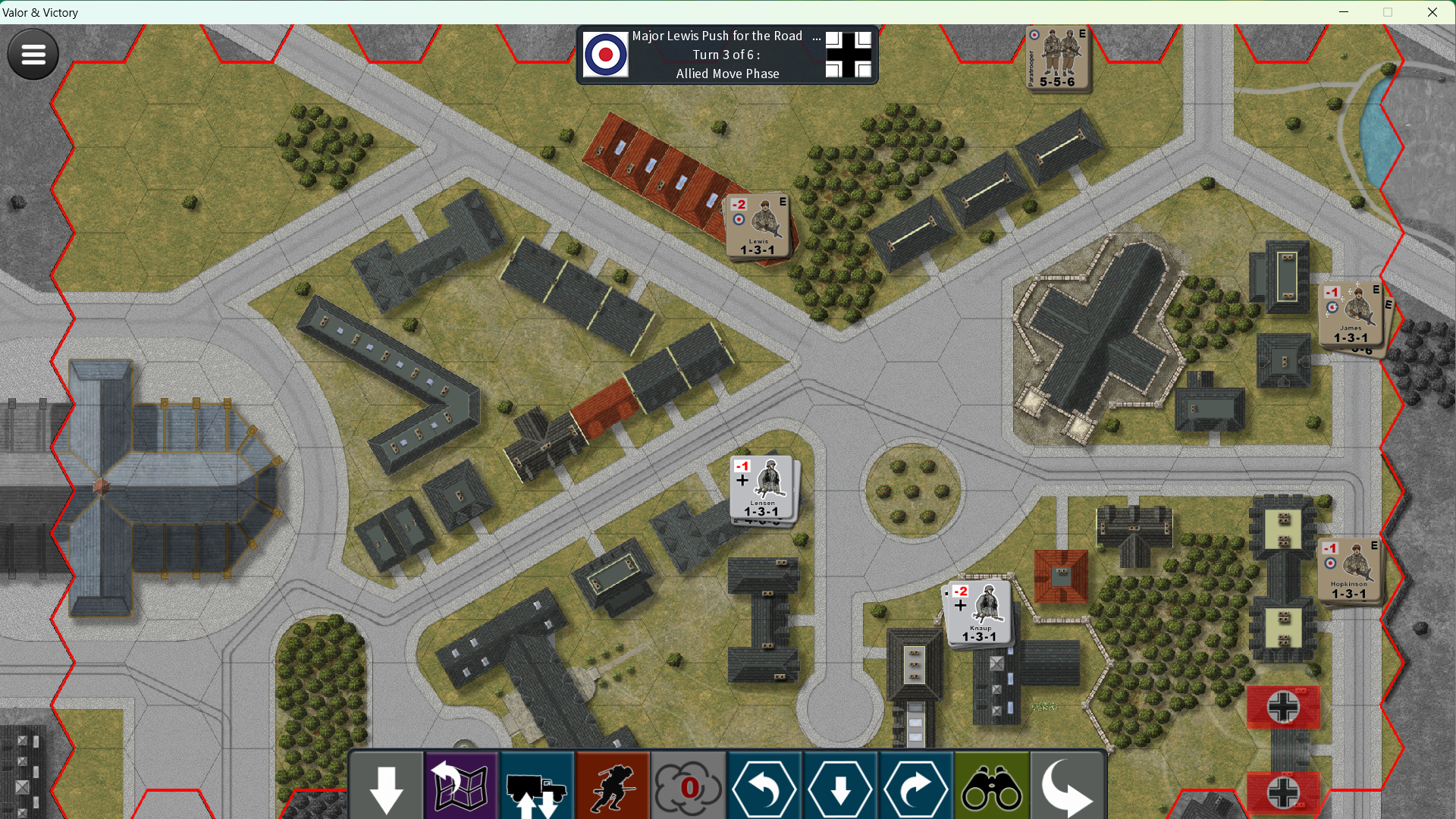 Two stacks near their VP hexes.